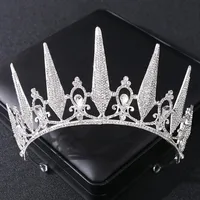 Luxury Silver Color Crystal Pearls Bridal Tiaras Crown Baroque Rhinestone Pageant Diadem Bride Headband Wedding Hair Accessories - Image 4