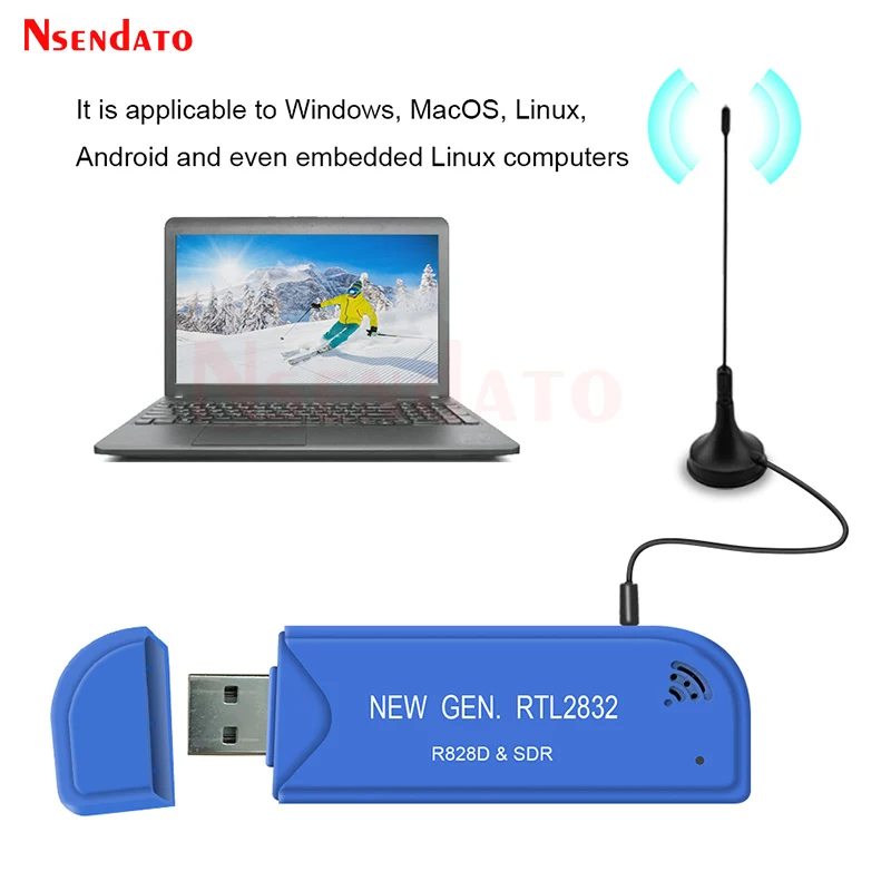 Radio Definida Por Software, Kit De Receptor De Radio Definido Receptor Dab Fm Sdr Con Antena Y Enchufe 25 1760mhz