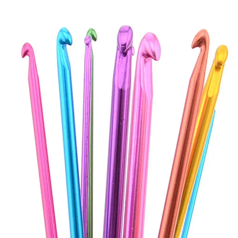 CrochetHookColorfulAluminumCrochetNeedlesForBlanketsTowelsHats