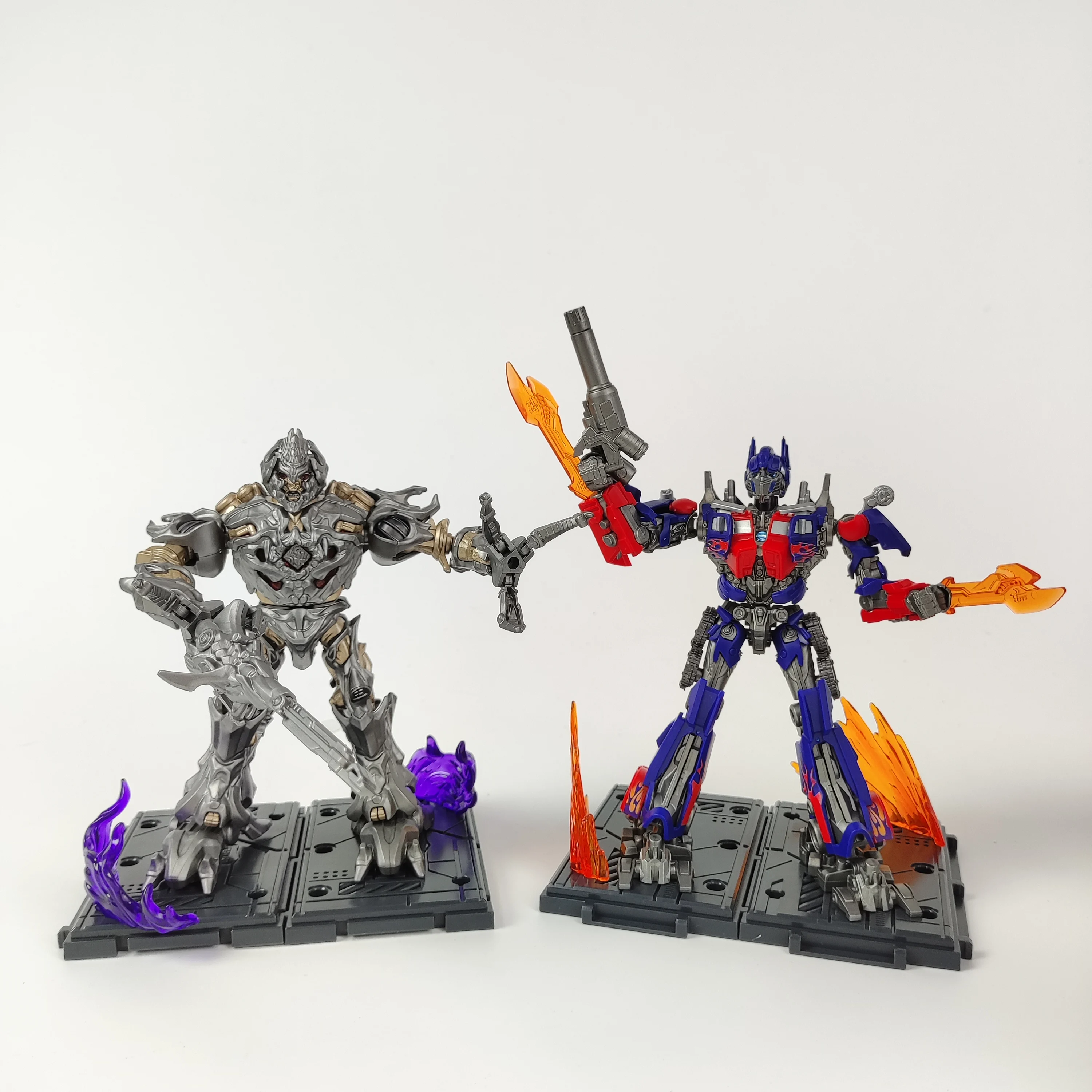 트랜스포머 옵티머스 프라임 빌딩 블록, 메가트론 LED 라이트 액션 피규어, 애니메이션 영화, 어린이 변형 장난감 - AliExpress