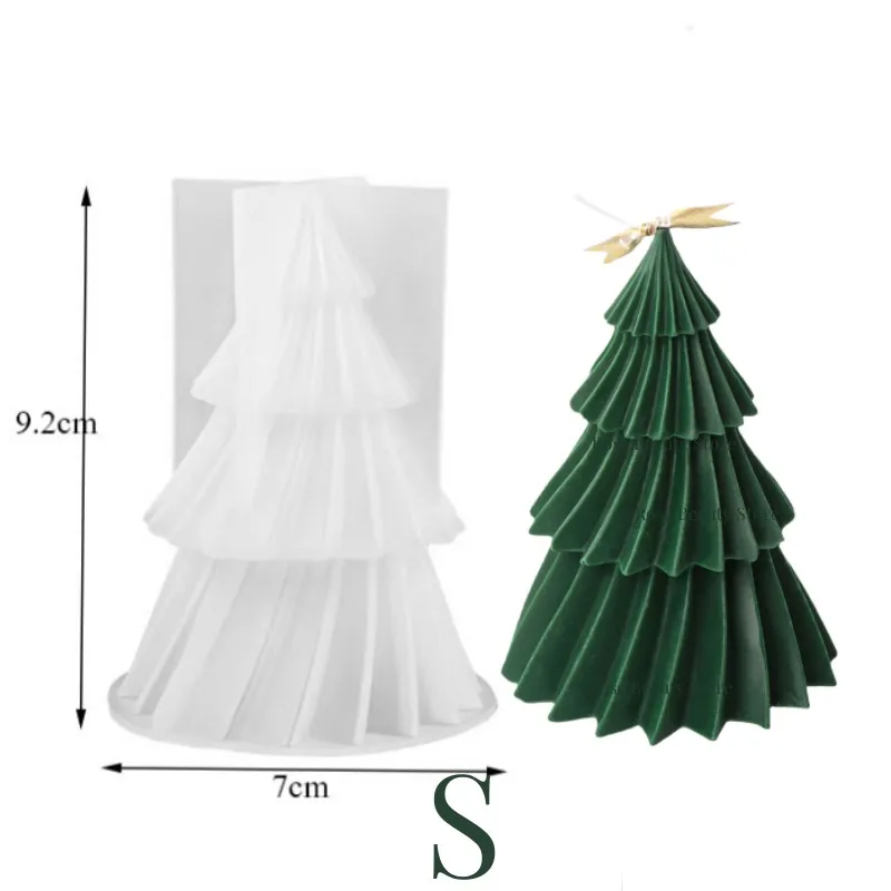 Festive 3D Christmas Tree Silicone Mold for DIY Candle & Soap Making