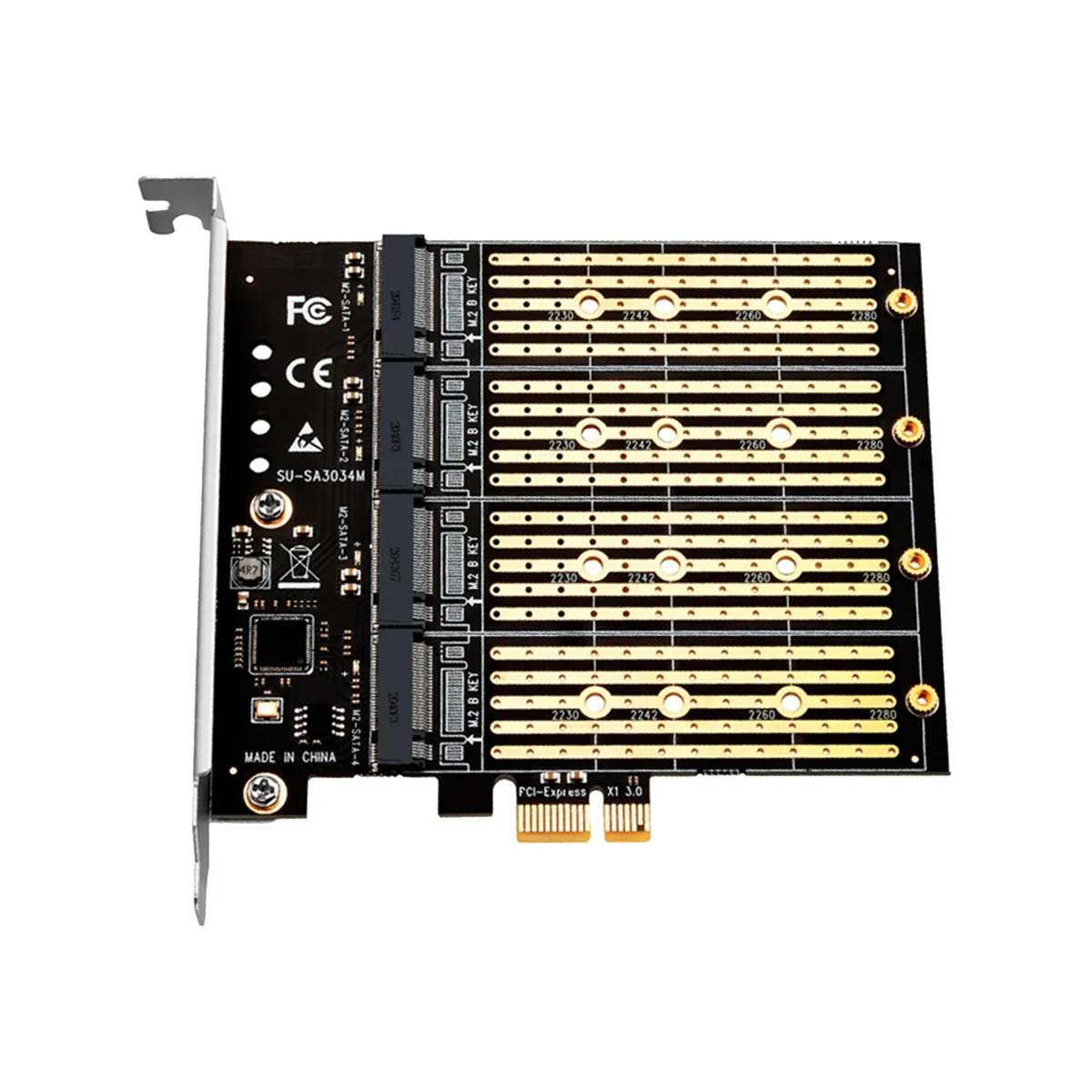 

Адаптер PCIE на M2 для майнинга PCI Express X1 4 порта B Key M.2 NGFF SATA SSD адаптер PCI-E карта расширения