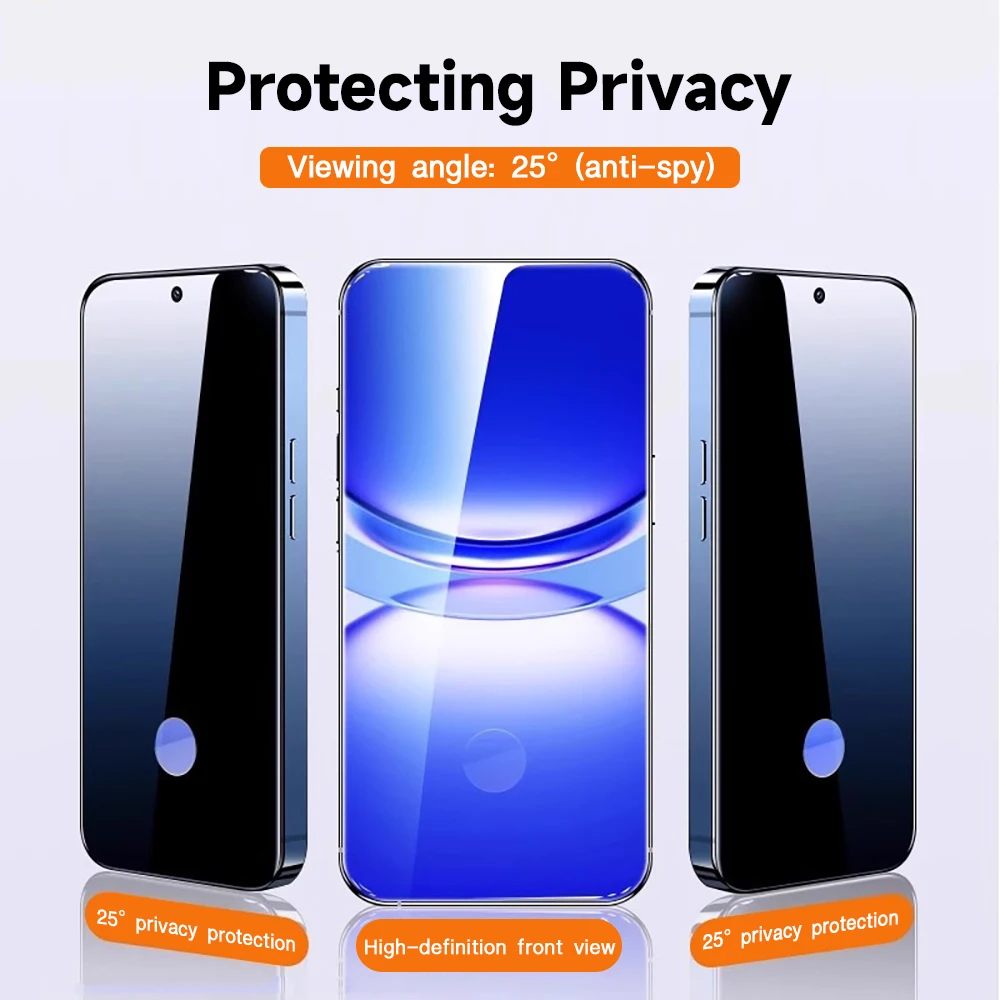 Premium Privacy Tempered Glass Screen Protector - Dust-Free, Anti-Peep Protective Film