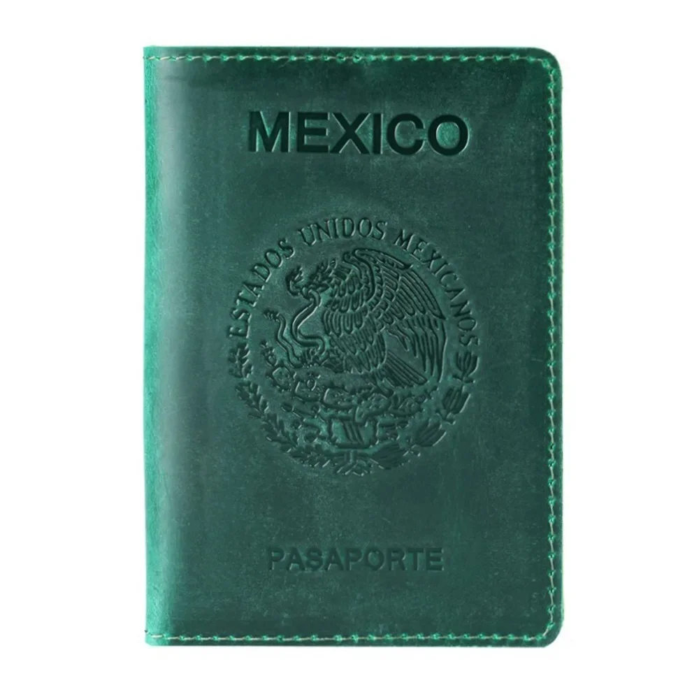 Mexico Genuine Leather Passport Cover For Mexican Credit Card Holder Vintage Men Women Passport Case Travel Wallet leather wallet,passport holder