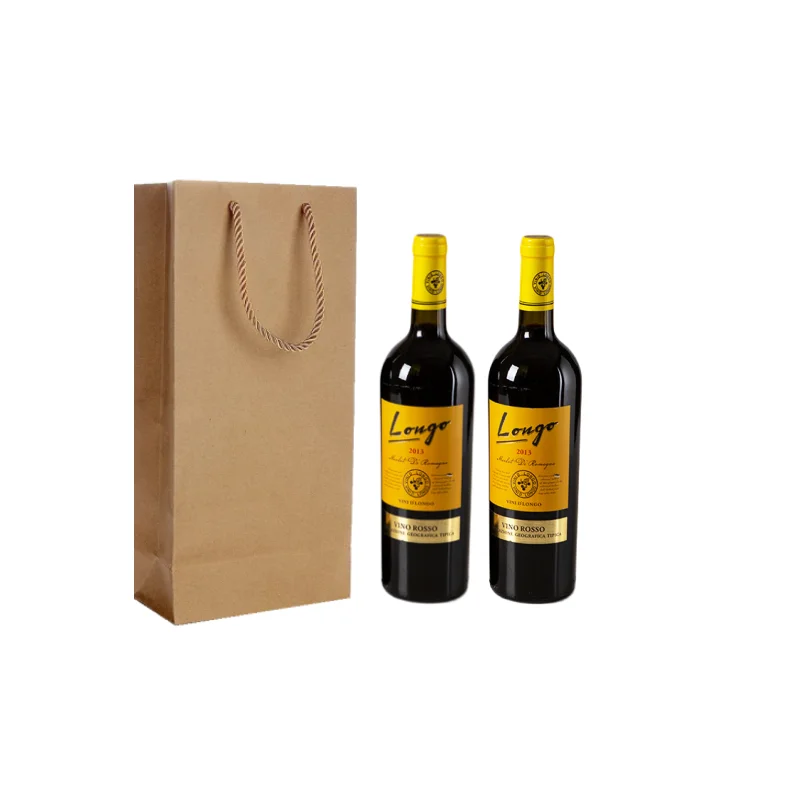 Kraft Paper Red Wine Hand Bag Wine Drinks Packing Bag Storage Bag Single/double bottle Paper Wine Bag Wine Bottle Packaging Bags