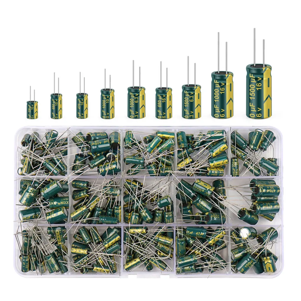 

225pack/lot Long Service Life Electrolytic Capacitor Assortment For Electronic Kit Electrolyte Capacitor Super Capacitor