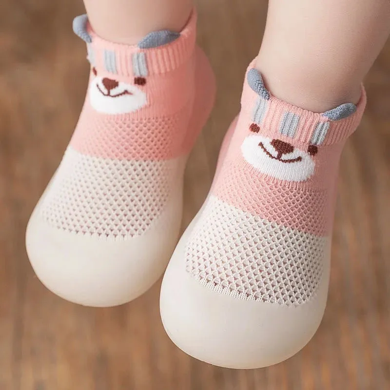 Baby Mesh Sokken Schoenen Cartoon Dier Kids Boy Meisjes Casual Zachte Zool Anti-Slip Indoor Vloer Sneaker Peuter Eerste Walker Sokken