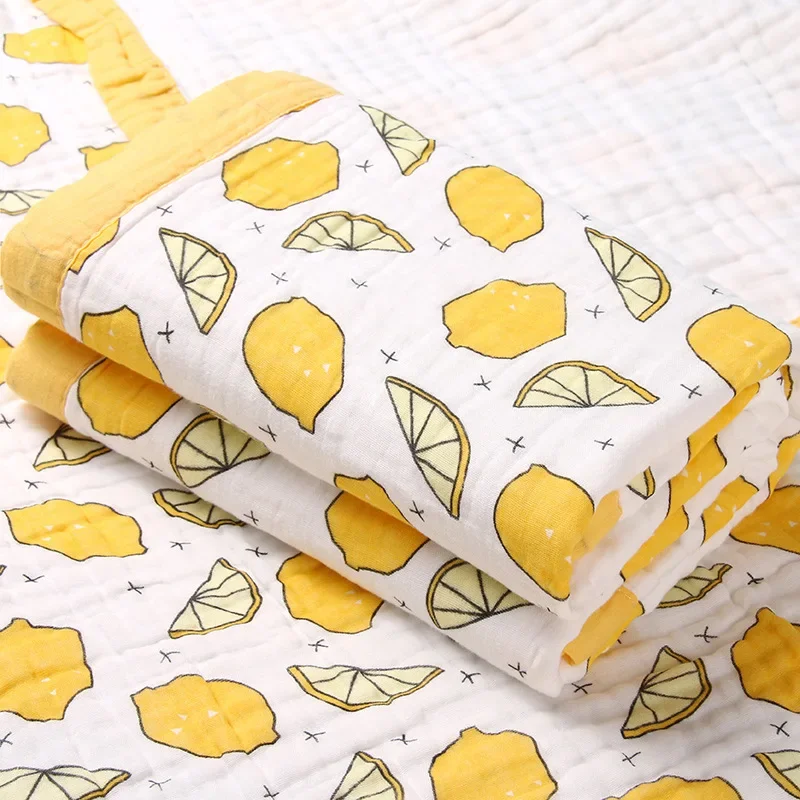 Warm and Breathable Baby Quilt made with A-Grade Cotton Gauze Luxurious 6-Layered A Cotton Gauze Baby Quilt