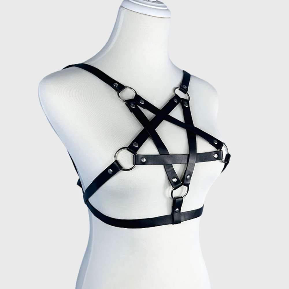 Women Leather Harness Belt Sexy Chest Strap Belts Body Bondage Cage Erotic Lingerie Suspenders BDSM Gothic Fashion Accessories