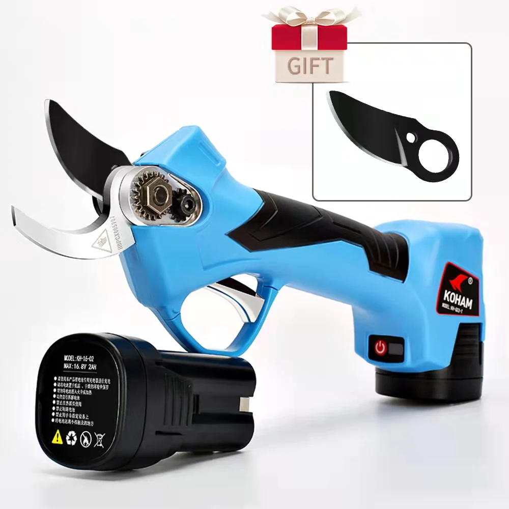 

KOHAM 16.8V Cordless Electric Pruning Shears 1 IN Tree Branch Cutter Garden Pruner Orchard Electric Scissors with 2 Batteies