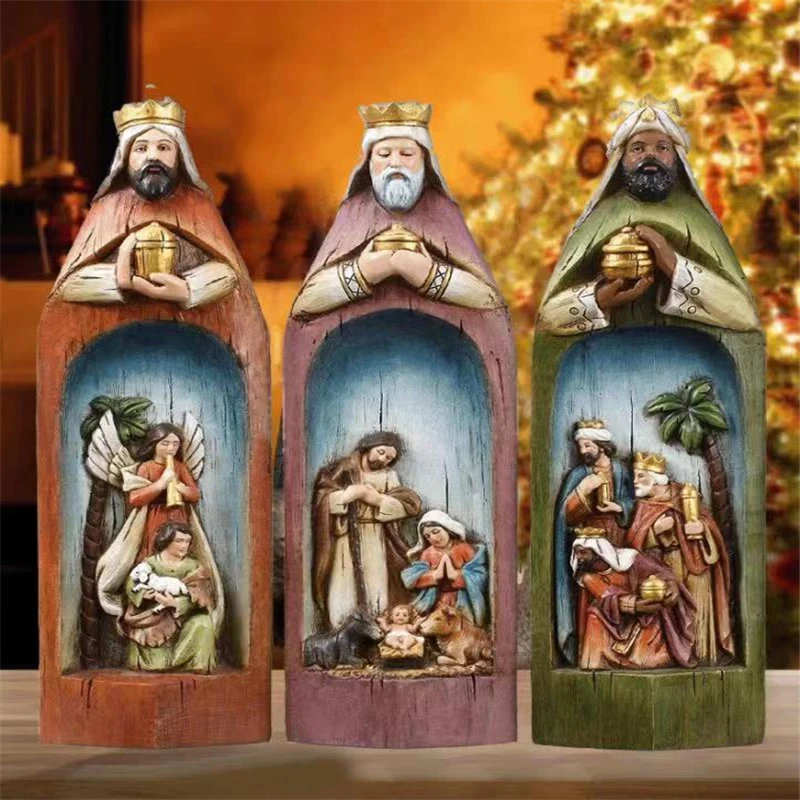

1PC Wise Men Religious Nativity Living Room Fireplace Decoration Home Desktop Decor Ornament Gift Room Decor Home Decor