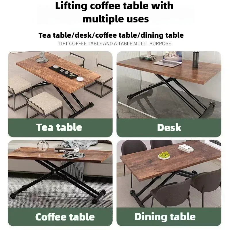 Metal Folding Coffee Tables Wooden Height Adjustment Removable Side Table Nordic Center Tables Modern Sofa Table Living Room