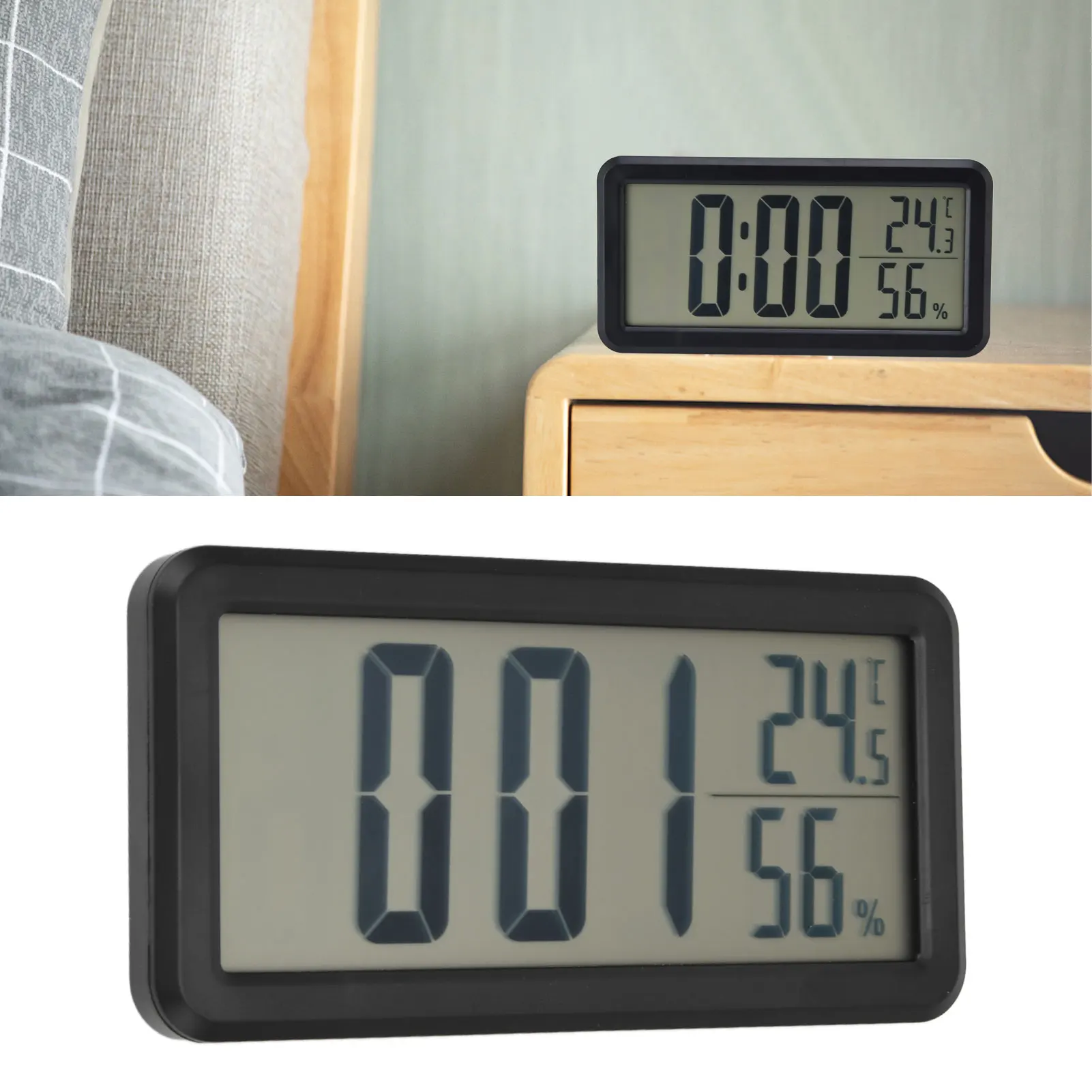 Digital Alarm Clock Temperature Humidity Display Mini Digital Clock for Desktop for Home Office Student Dormitory