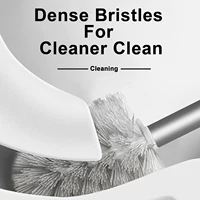 Wall Hanging Toilet Brush with Holder Long Handled Silicone Toilet Brush Soft Bristles WC Cleaning Brush Bathroom Accessories 4