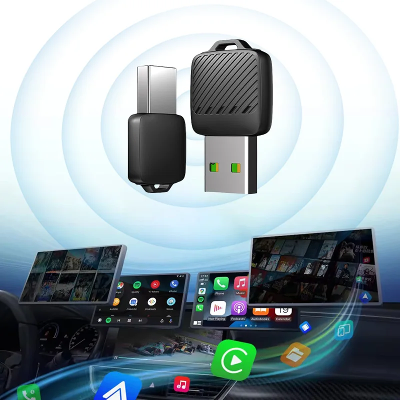 Adaptador inalámbrico Lenovo 2 en 1 para Android Auto, dongle inalámbrico CarPlay, sistemas inteligentes para automóvil, caja inteligente con IA para automóvil, CarPlay con cable. 6
