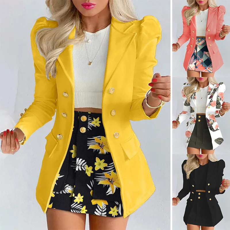 Women Two Piece Skirt Blazer Set Blazer Skirt Sets Woman 2023 New