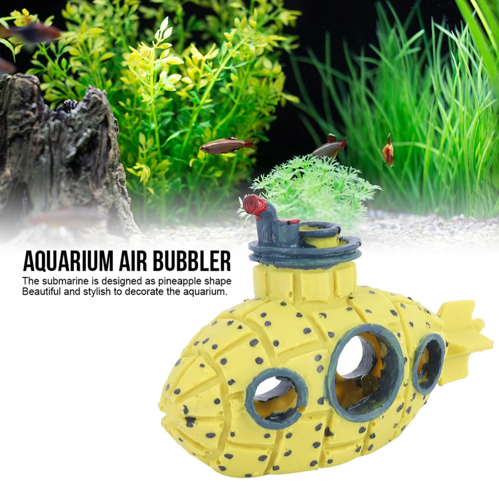 Set Di Pietre Per Gorgogliatore D'Aria Di Ossigeno Sottomarino Giallo Realistico Per La Decorazione Dell'Acquario Dell'Acquario Dell'Acquario