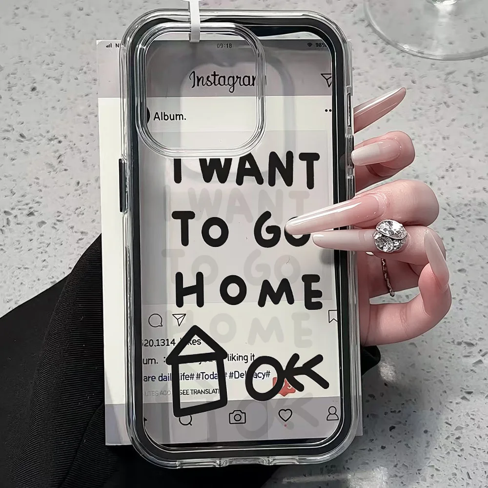 I Want To Go Home Funny Clear Silicone Phone Case - Soft Shockproof Cover