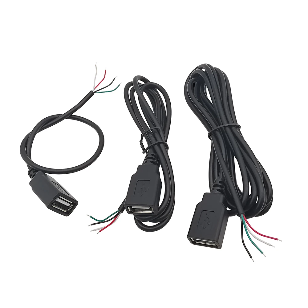 1 Stücke 2 Pin 4 Pin Draht 5 V USB 2.0 Typ A Stecker Weiblich Jack Netzteil Kabel Ladeanschluss Verlängerungskabel DIY 0,3 m 1 m 2 m – Detail 3