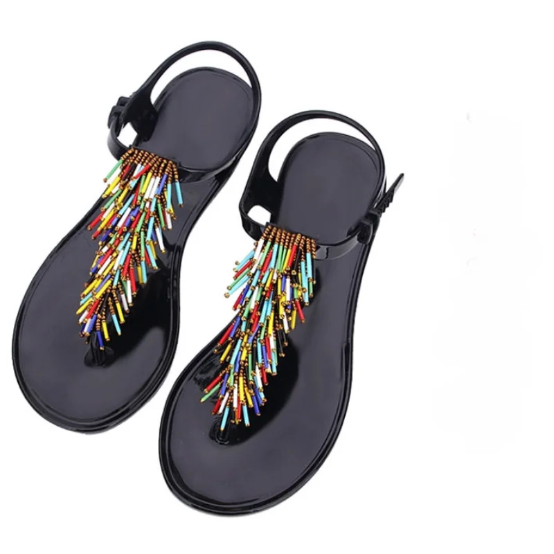 Women's Shoes Flip-flops Sandals for Woman Black Footwear Plastic
