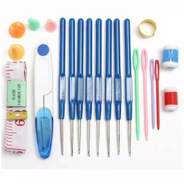 Colorful Crochet Hook Set with Plastic Stitch Markers