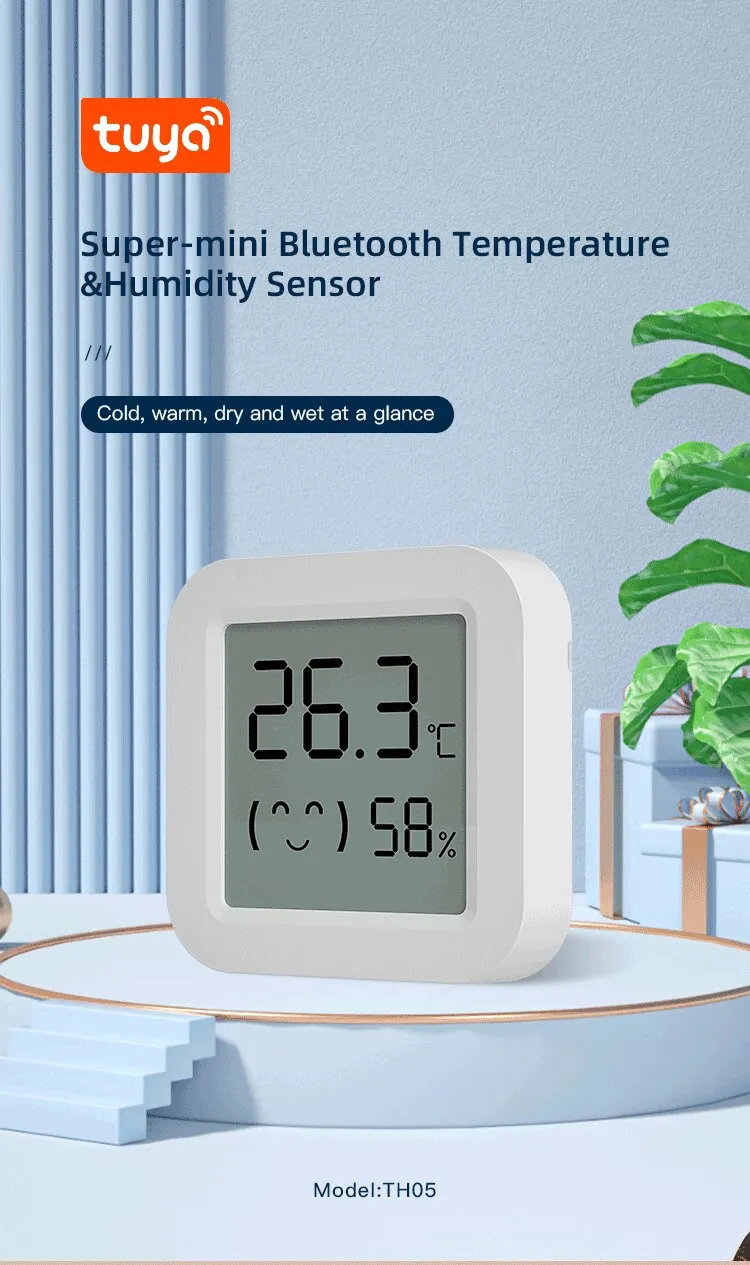 Tuya Smart Bluetooth Temperature and Humidity Sensor BLE Mesh Thermometer  Hygrometer LCD Dispaly with BLE Hub APP Remote Control