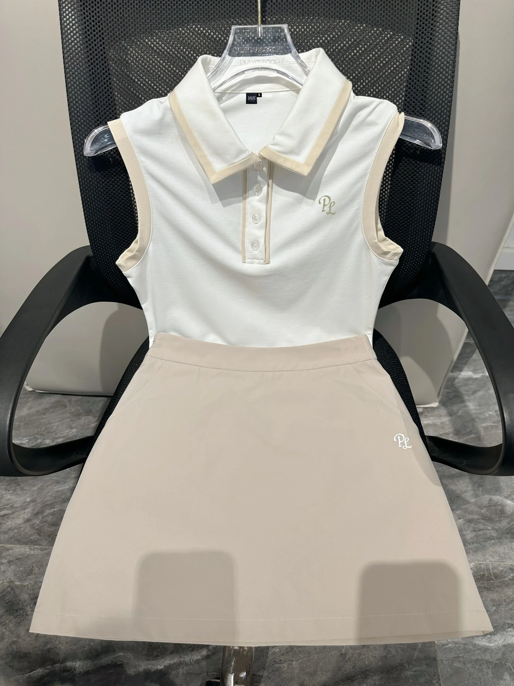 New Golf Clothing Tops Women Summer Sleeveless T-shirt Stretch Quick Dry Golf Shirts Ladies Pencil Skirts A-lined Slim Skort