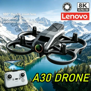 Drone Pieghevole Lenovo A30, Quadricottero RC con Telecamera 4K 8K HD, Protezione Completa, Stile Racing per Volo all'Aperto