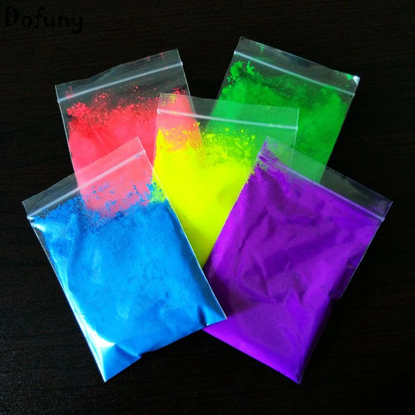 Mix 6 Colors Fluorescent Pigment Powder Neon Fluorescence Ultraviolet Reflect Powder Kit Colorants Resin Dye Jewelry Making Tool