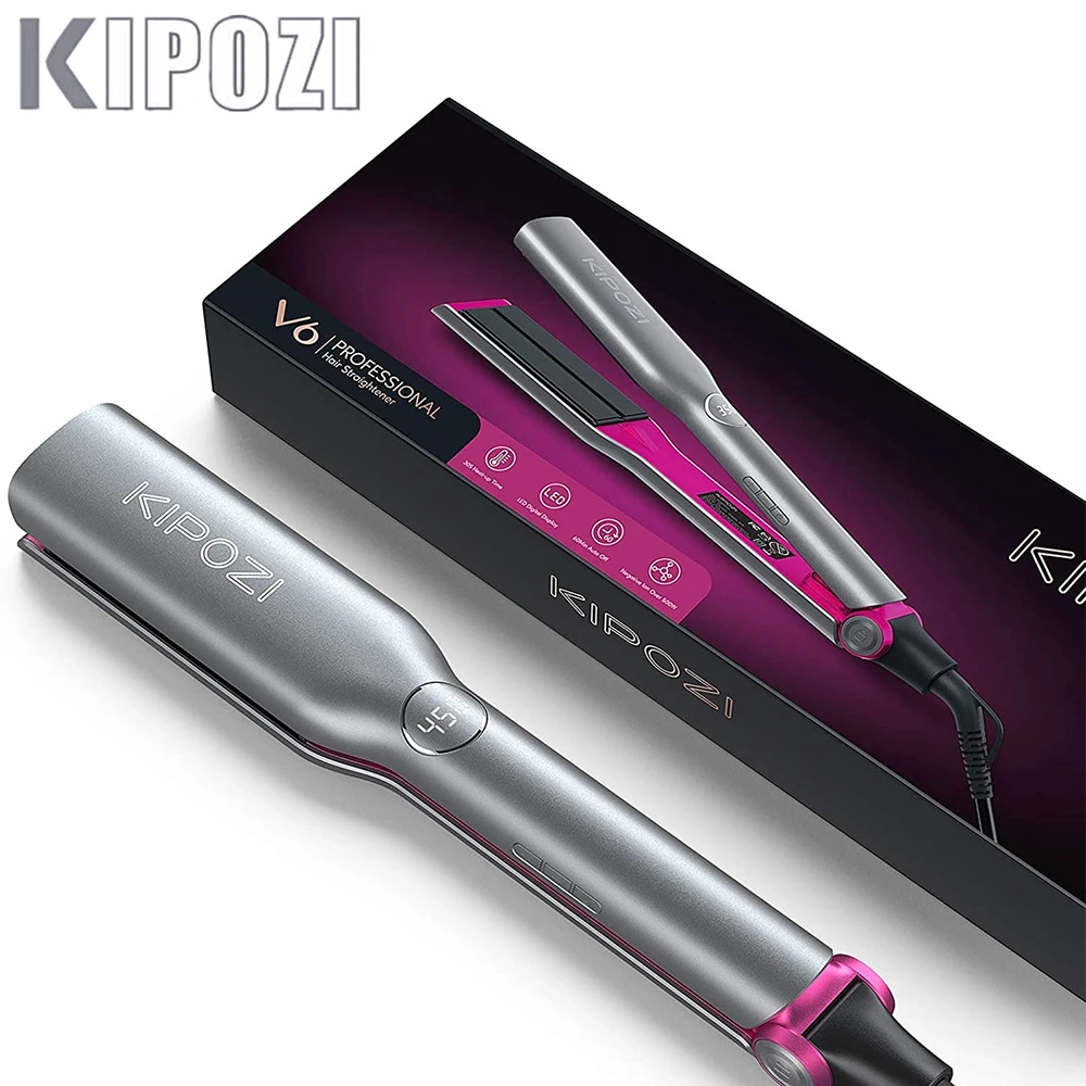 KIPOZI V6 Hair Straightener 1.75 inch 500W Negative Ionic Titanium Flat