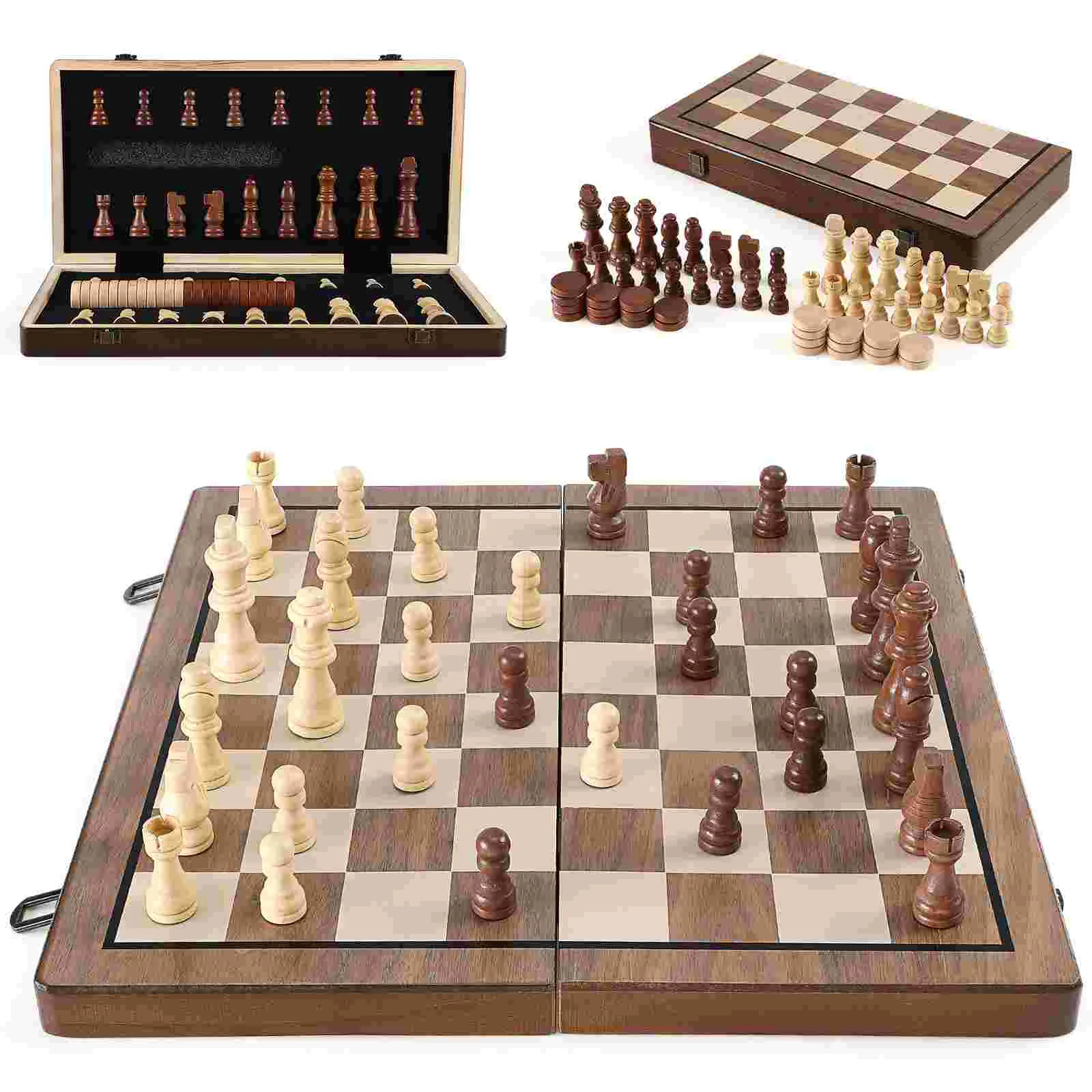 Legno Magnetico Sconto Giochi Da Tavolo Scacchiera Scacchiera Dama Di Legno Scacchi Per Bambini