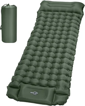 4 Inch Detachable&Connectable Inflatable Mat,Foot Pump,for Indoor Outdoor Camping Travel Car Guest Stay