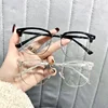 Metal Round Face Near Sight Glasses Male Anti-blue Light Myopia Eyeglasses Half Frame Optical Business Short Sight Eyewear 4