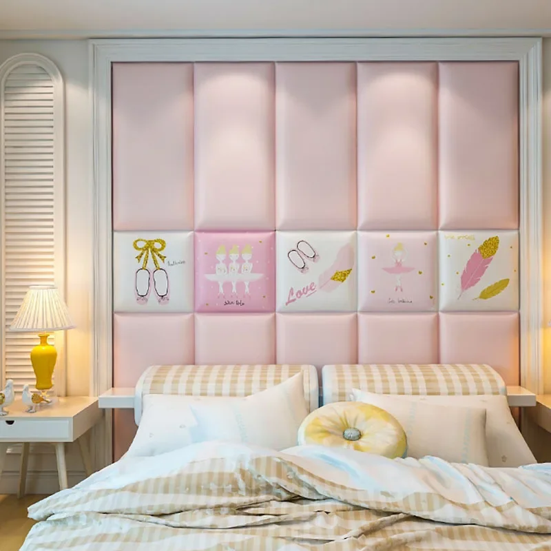 Pink Bed Headboard Girl Bedroom Furniture Room Decor Wall Board