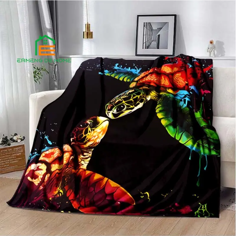 

Animal Sea Turtle Pattern Throw Blanket Warm Blanket for Home, Picnic, Travel, Office,Plane for Adults, Kids, Elderly 5 Sizes