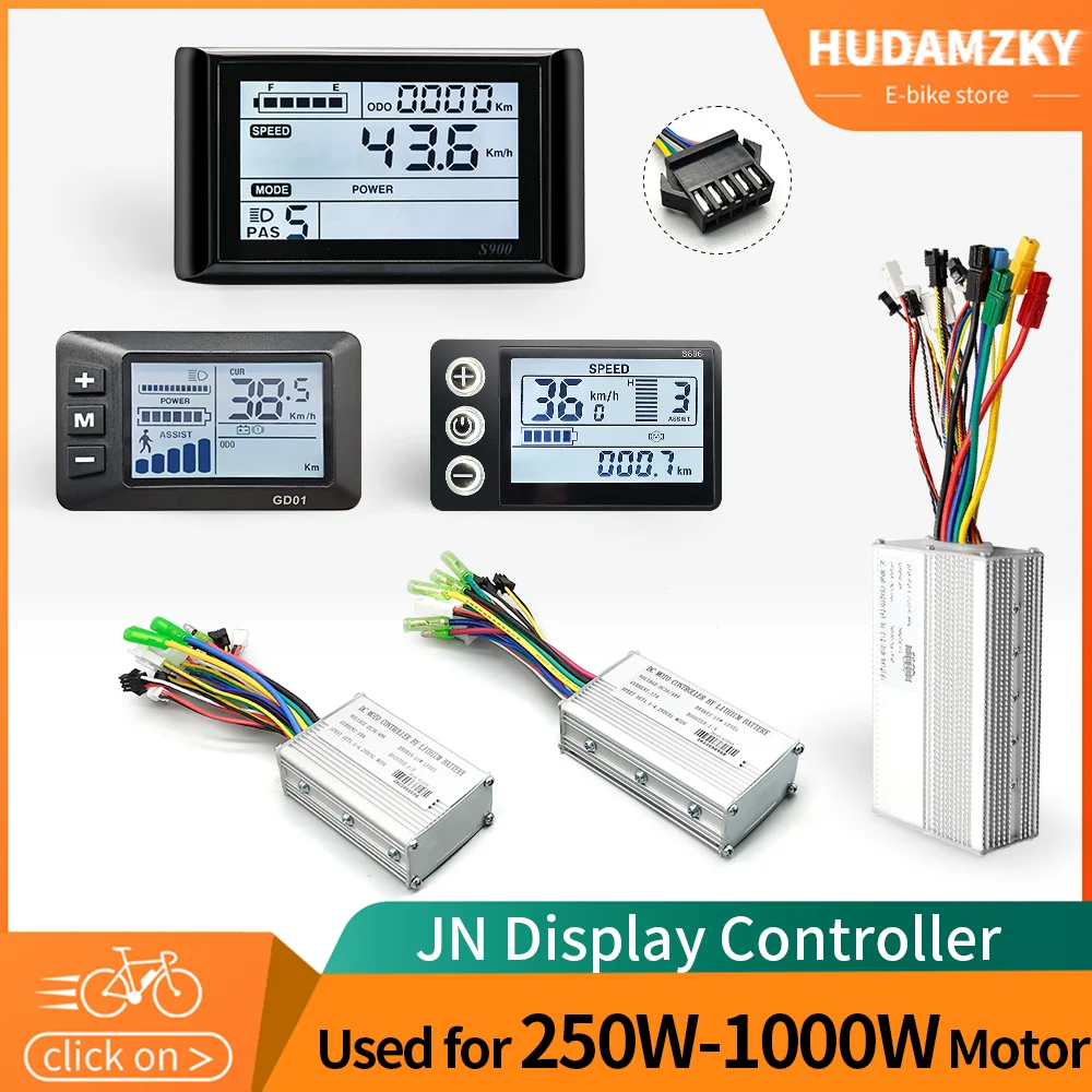 Ebike 250W 500W 1000W Controller and LCD Display 36V 48V LCD866 LCDGD01