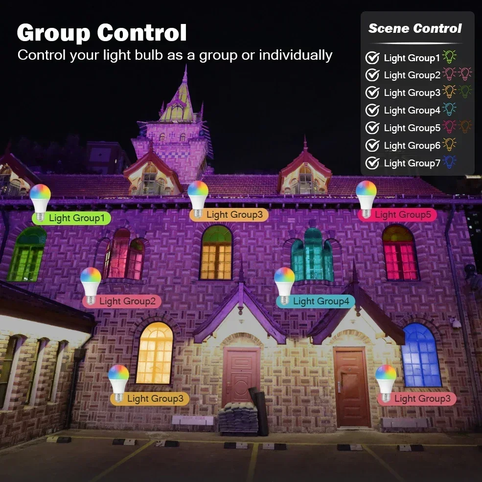 RGB Smart LED Bulb WiFi Dimmable – Tuya App Compatible 4