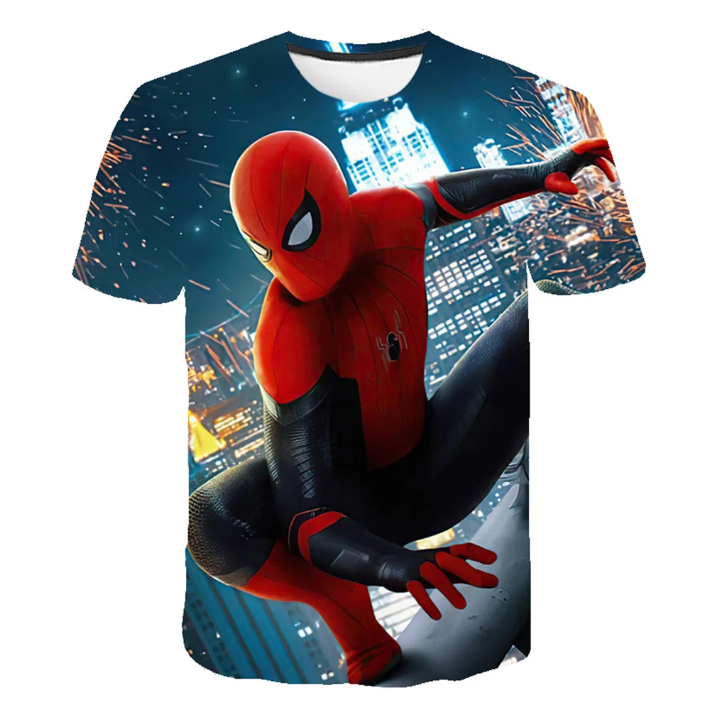 

Marvel Spiderman T-shirts Clothes Girls and Boys Cartoon Children 3d Fashion T Shirts Kids Summer Harajuku Casual Tees Clothing