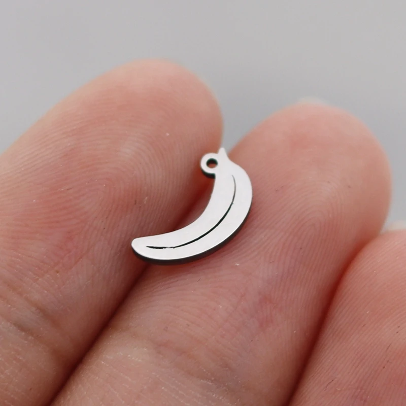 

3pcs Delicate Crescent Fruit Banana Charm Stainless Steel Pendant diy Accessories Fit Earrings Bracelets Jewelry Making Supplies