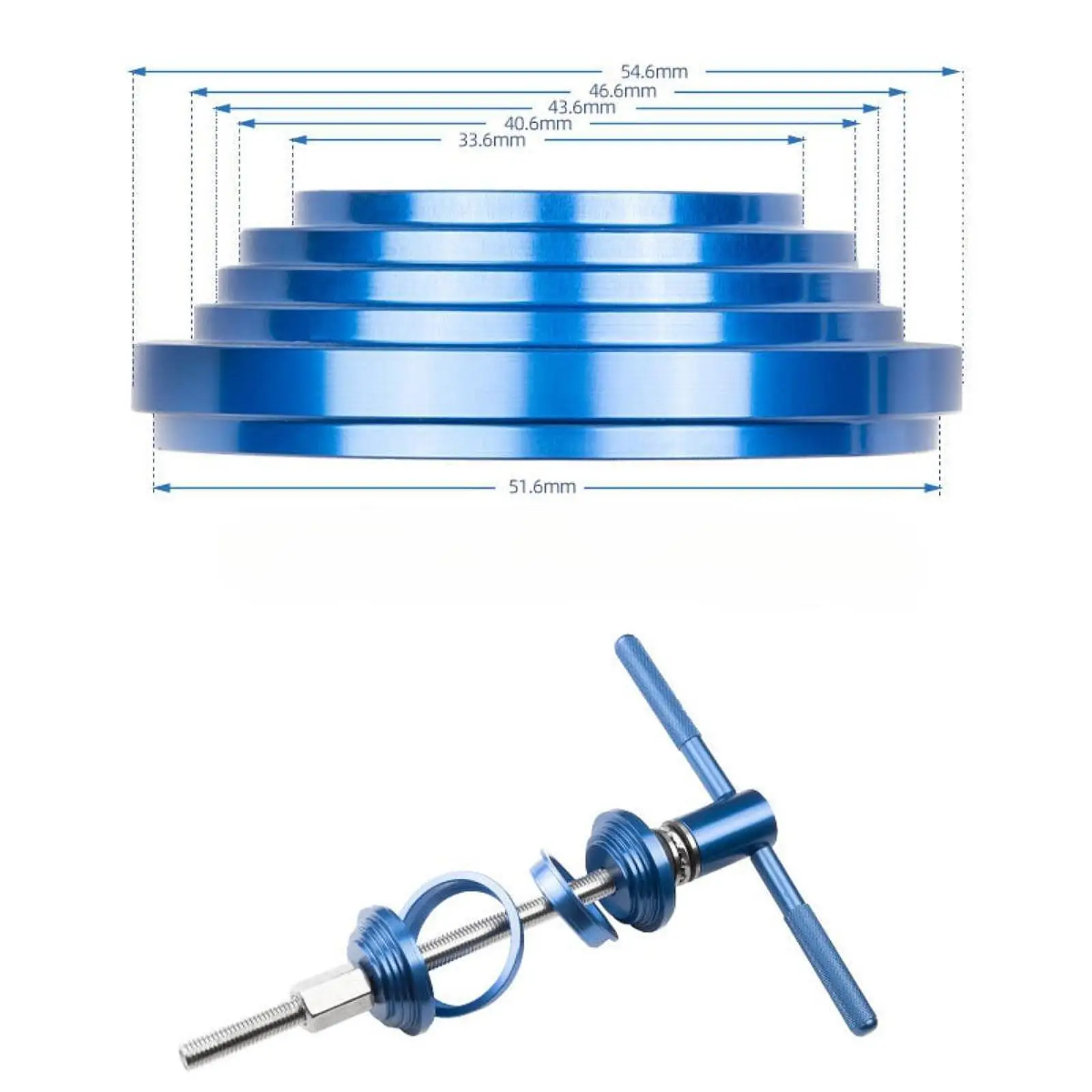 Bike Headset Headset Cup Press in Tool Aluminium Alloy Handle Bearing Installer for Bicycle Repair Professional Blue Sturdy