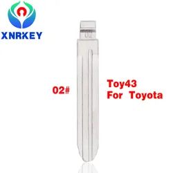 XNRKEY – clé de voiture de remplacement, 10 pièces, #02, lame en métal vierge, non coupée, TOY43, pour Toyota Corolla Crown Camry Highlander Vios 
