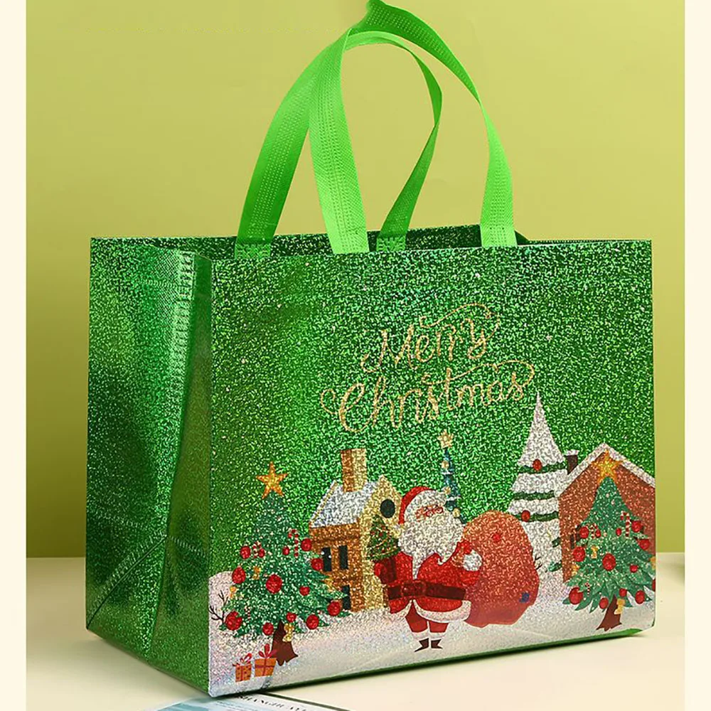 Christmas Gift Bags Christmas Party Decoration Kids Favors 2025 Xmas Santa Claus Hand Bags Navidad New Year Gift Shopping Bags