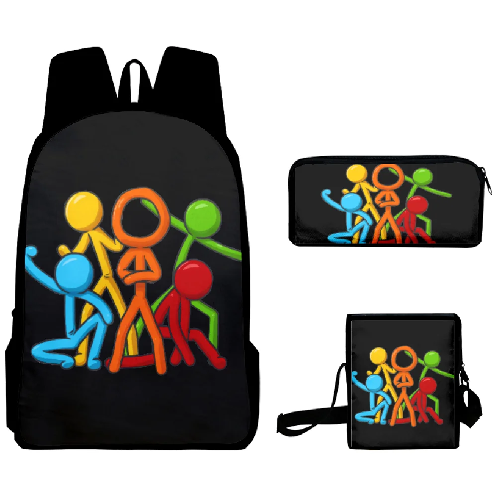 

Creative Alan Becker Backpack 3pcs/Set student boy girls School Bags Laptop Daypack Backpack Inclined shoulder bag Pencil Case