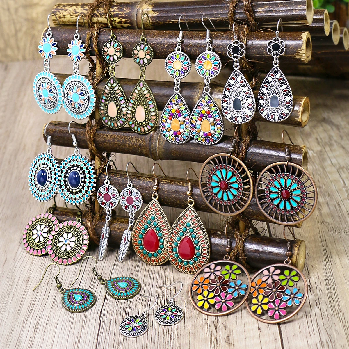 Ensemble-de-boucles-d-oreilles-Boho-plusieurs-pi-ces-forme-g-om-trique ...