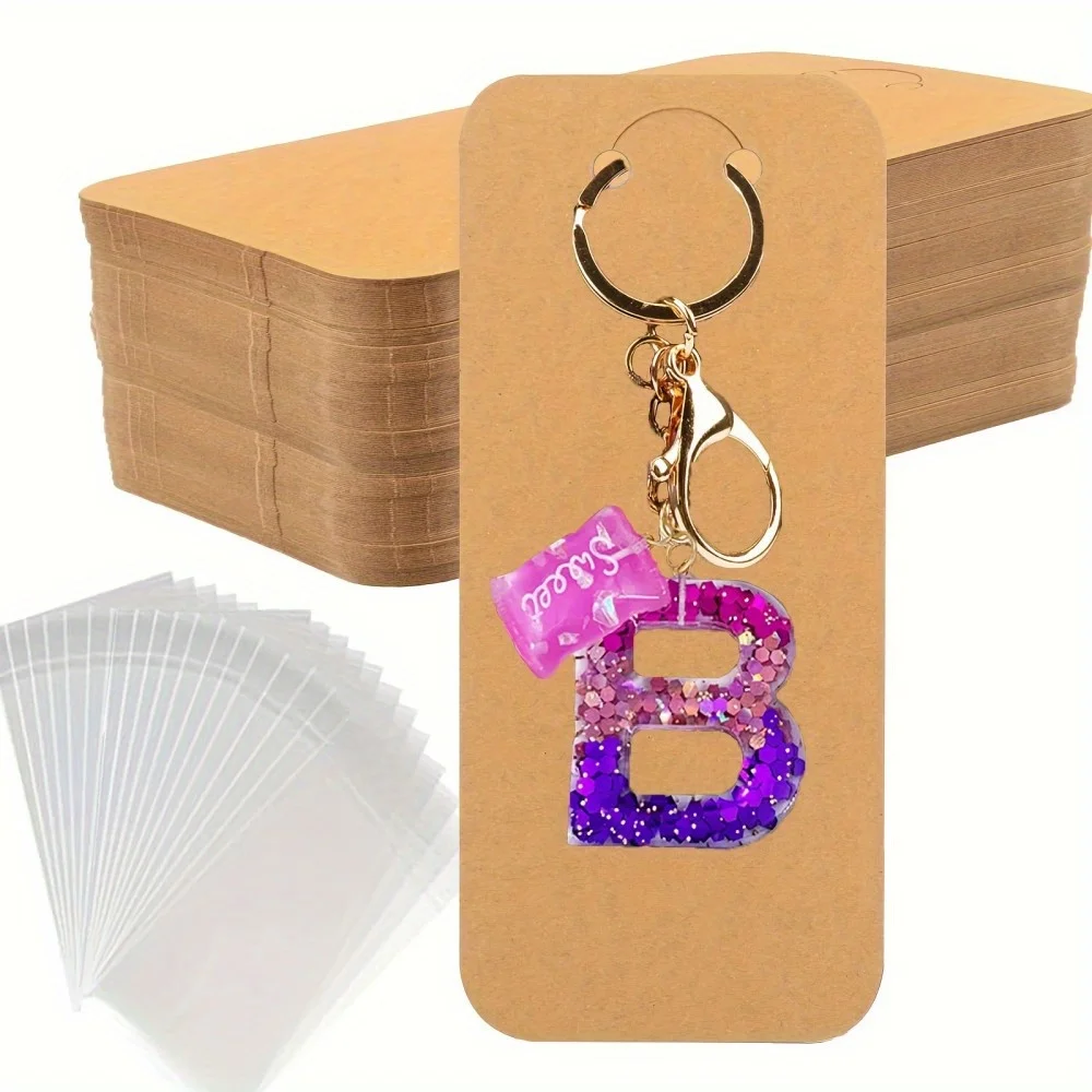 Jewelry Display Cards with Protective Sleeves 100-Pack Ideal for Necklaces Earrings & Keychains Crafted Gift Tags