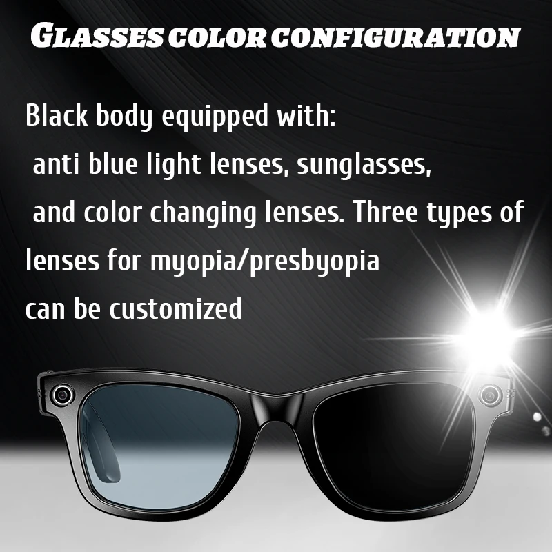 New 800W Camera AI Glasses Men Color-Changing Smart Translation Glasses Photo Video Recording Waterproof Call Smart Sunglasses
