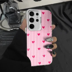 Chic Heart Stripe Anti - Fall Phone Case with IMD Design - Galaxy Note20 Ultra (BA - T0327)