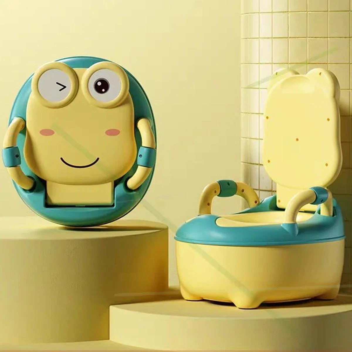Cartoon Frog Baby Potty Toilet Seat Portable Children's Potty Training Seat Baby Boy WC Pot Baby Toilet Boy Urinal Travel Pot