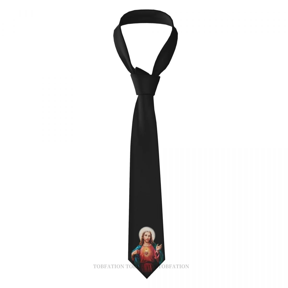 

Jesus Christ Saviour New 3D Printing Tie 8cm Wide Polyester Necktie Shirt Accessories Party Decoration