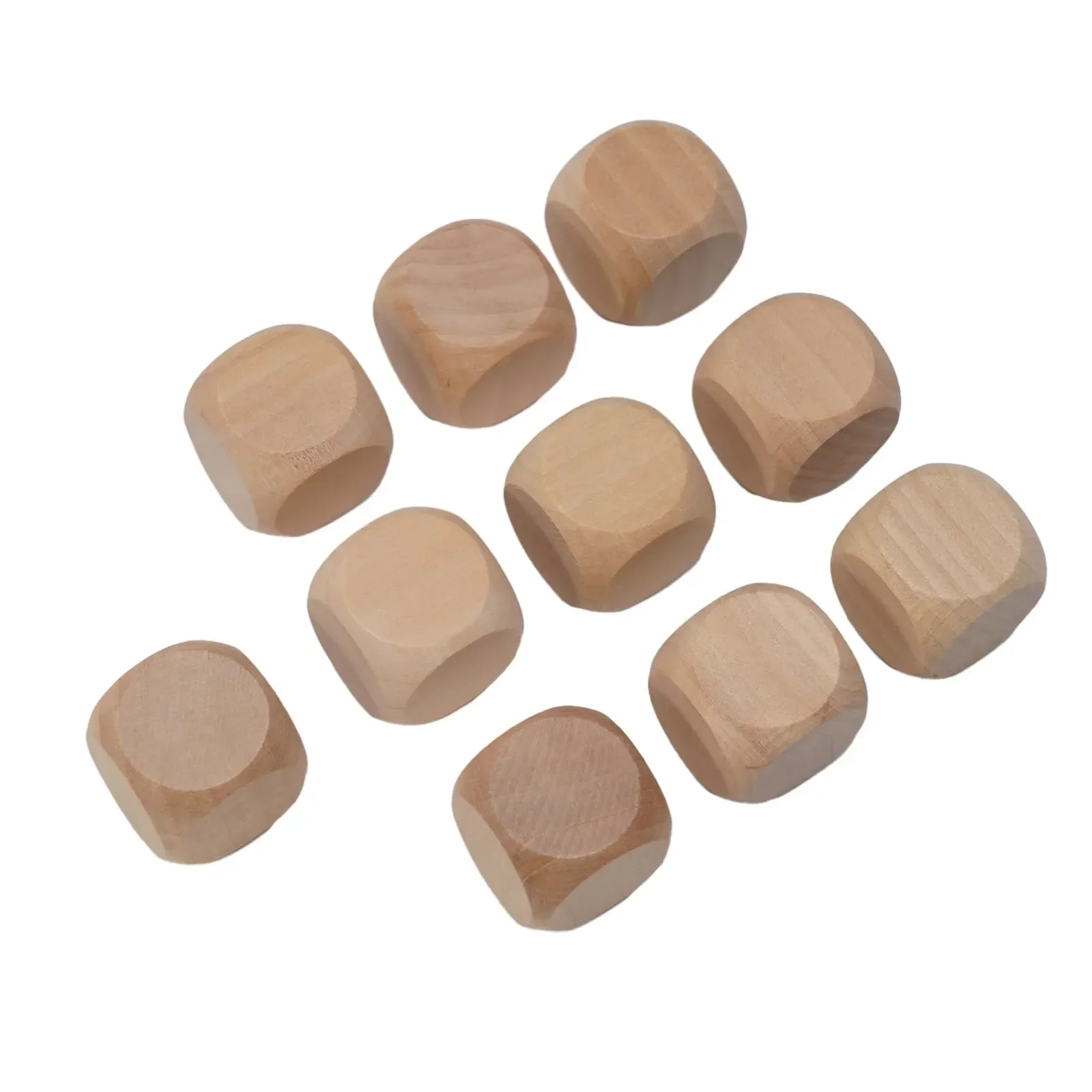 10 Blank Wooden Dice Cubes for DIY Crafts and Designs Various Sizes